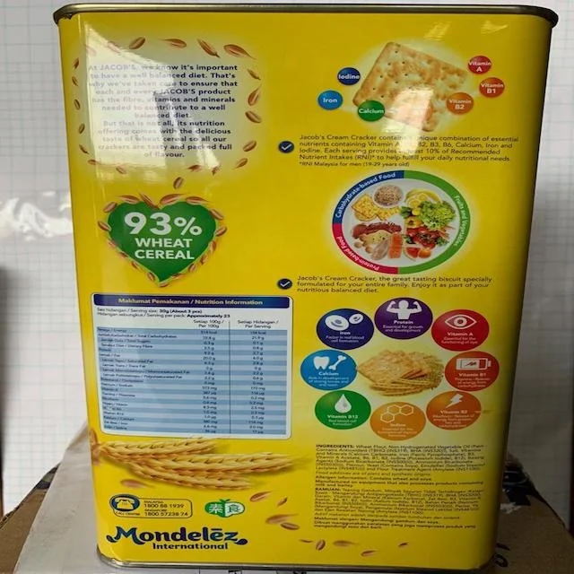 Хит продаж, пшеничные хлопья Jacobs, оригинальный кремовый крекер, печенье 700 г без добавления сахара, окрашивания и консервантов