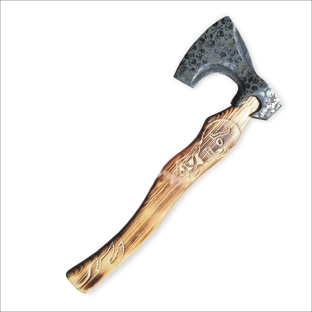 Кованое лезвие из высокоуглеродистой стали, охотничий топор, походный топор с деревянной ручкой