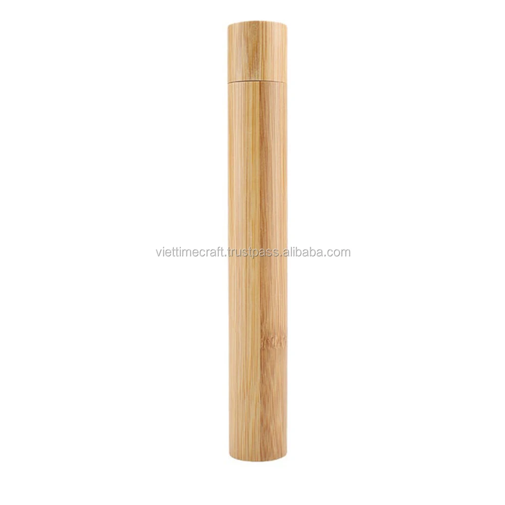 Bamboo Toothbrush Tube Travel Case Eco Friendly Bathroom Essential