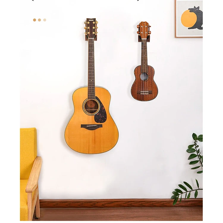 Solid Wood Composite Board Hot Pressing Technology Guitar Ukulele Wall Hanging Rack Wood Guitar Stand