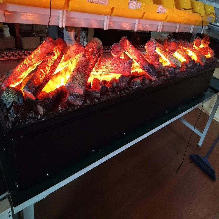 Shanghai factory wholesales 1800mm length artificial charcoal flame 3d water vapor electric fireplace without heater