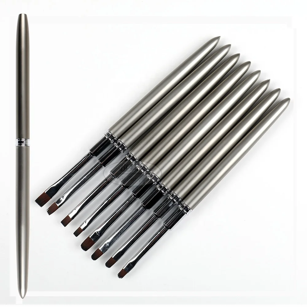 BQAN профессиональный пользовательский логотип #2-#12 металлическая ручка Kolinsky соболиный волос плоская круглая кисть для гель-лака ногтей одна дизайна