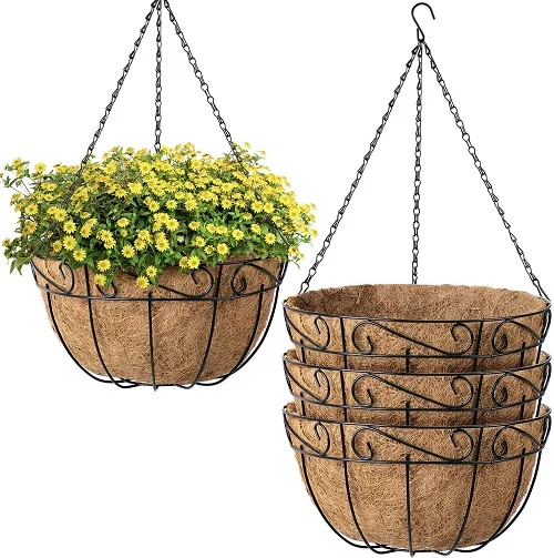 Wholesale Hot Sell12 inch coco hanging basket planter pot coco Hanging Storage Basket