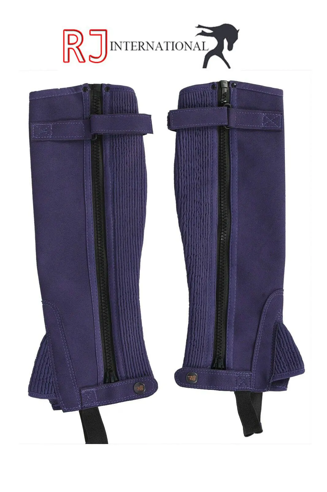 ADULTS HORSE RIDING SUEDE GAITERS AIR MESH BLACK BROWN HALF CHAPS GLOVES S - XL By Riaz Jamal Intel