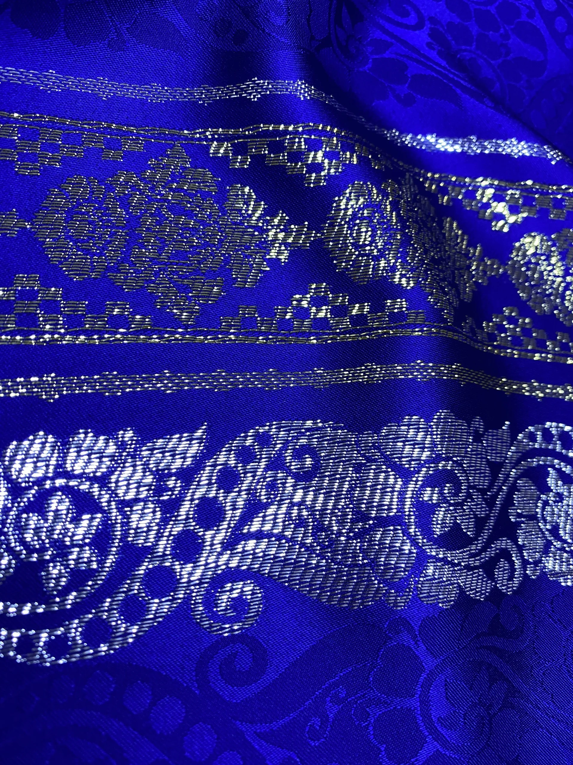 Fashionable Polyester Metallic Satin Jacquard Shining Lightweight Fabrics #J439A For Long Dress Kaftan Balochi Chandori