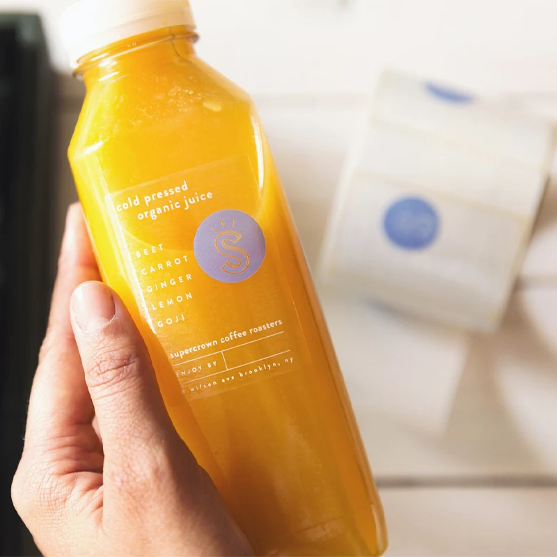 Transparent Mango Juice Beverages Bottle Label Sticker