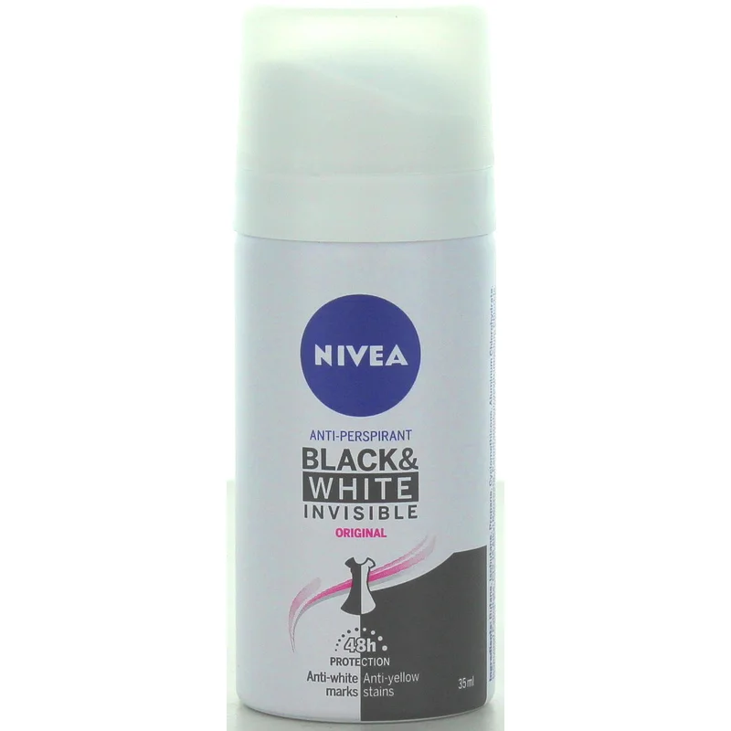 Спрей NIVEA DEO INVISIBLE 48H, черный и белый, 35 мл