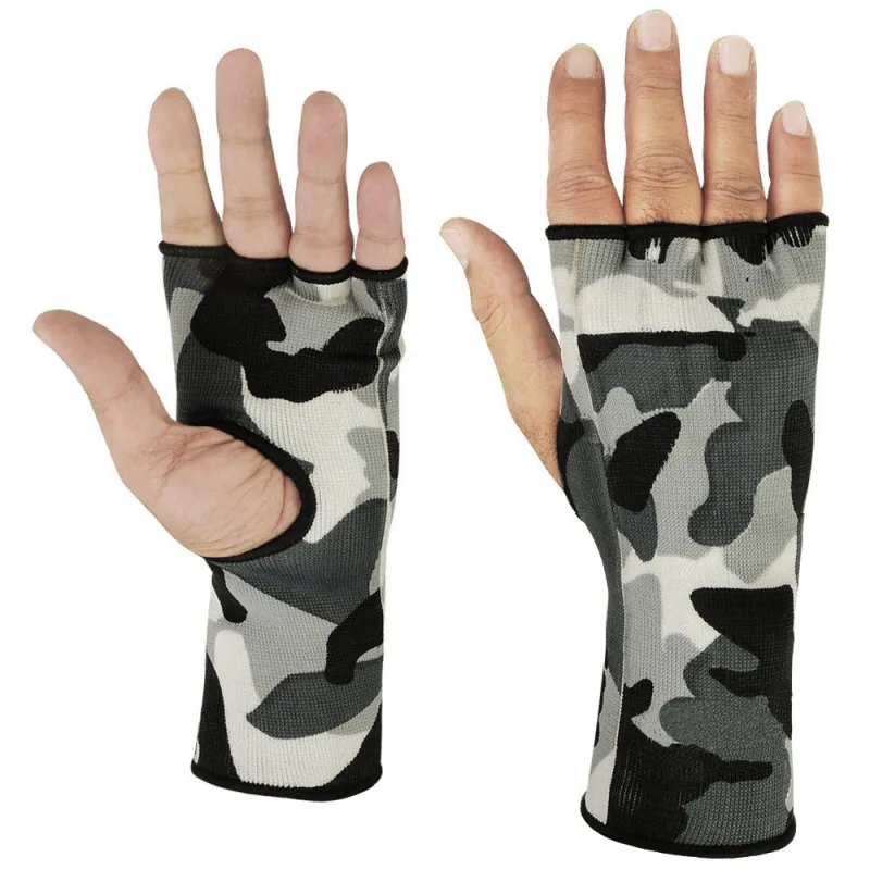 custom made INNER GLOVES IN CAMOUFLAGE GREY FOR BOXING MMA customized wrist hand palm supports GLOVES