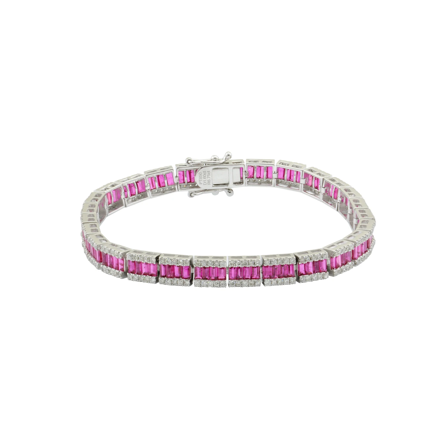 
Classy 18K Platinum And Ruby Bracelet 