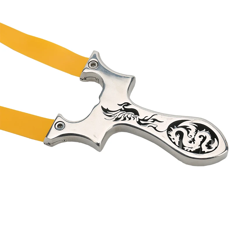 
Hot outdoor hunting game sling shooting stainless steel catapult shooting catapult flat rubber band powerful catapult OEM custom 