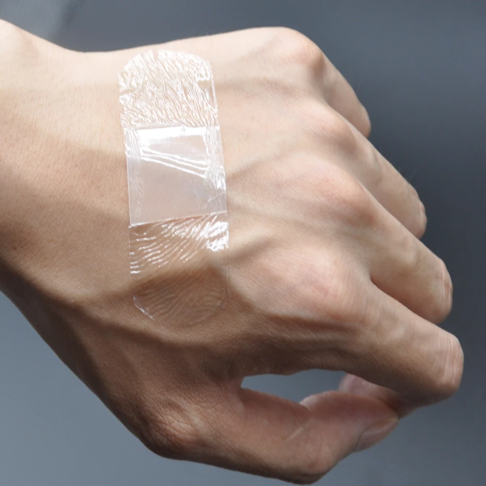 Soft transparent high absorbency PU film medical hydrocolloid band aid