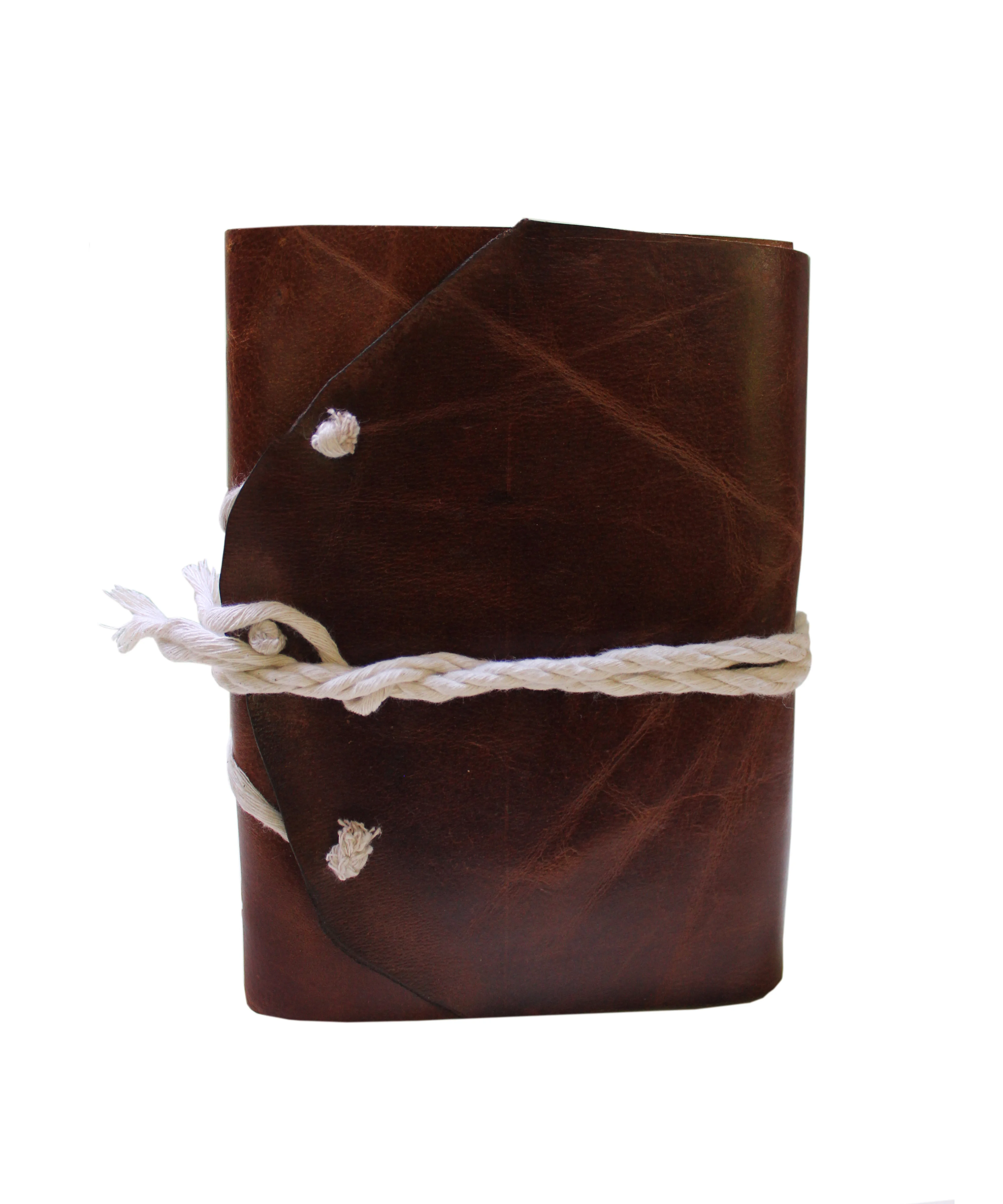Indian Handmade Brown Soft Genuine Leather Journal Blank 200 Paper Pages 7x5 With Tribal Closing Diary for travel