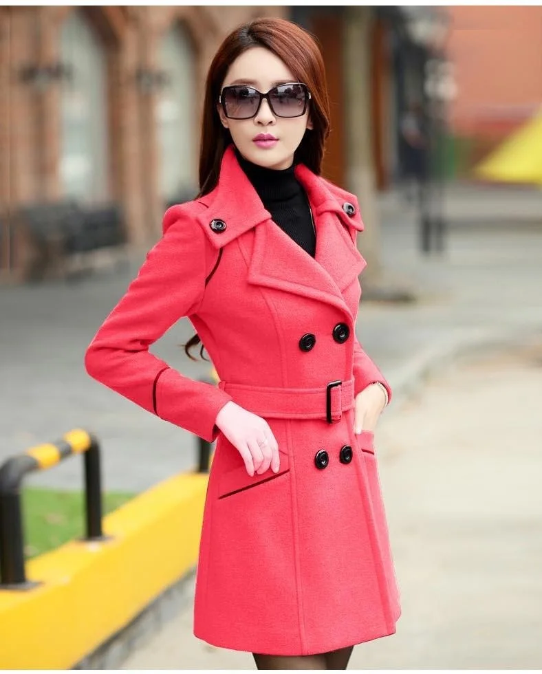 
MH Fashion Trench Winter Coat and Jacket Women Elegant Premium Leather fall jackets women classic cashmere overcoat 