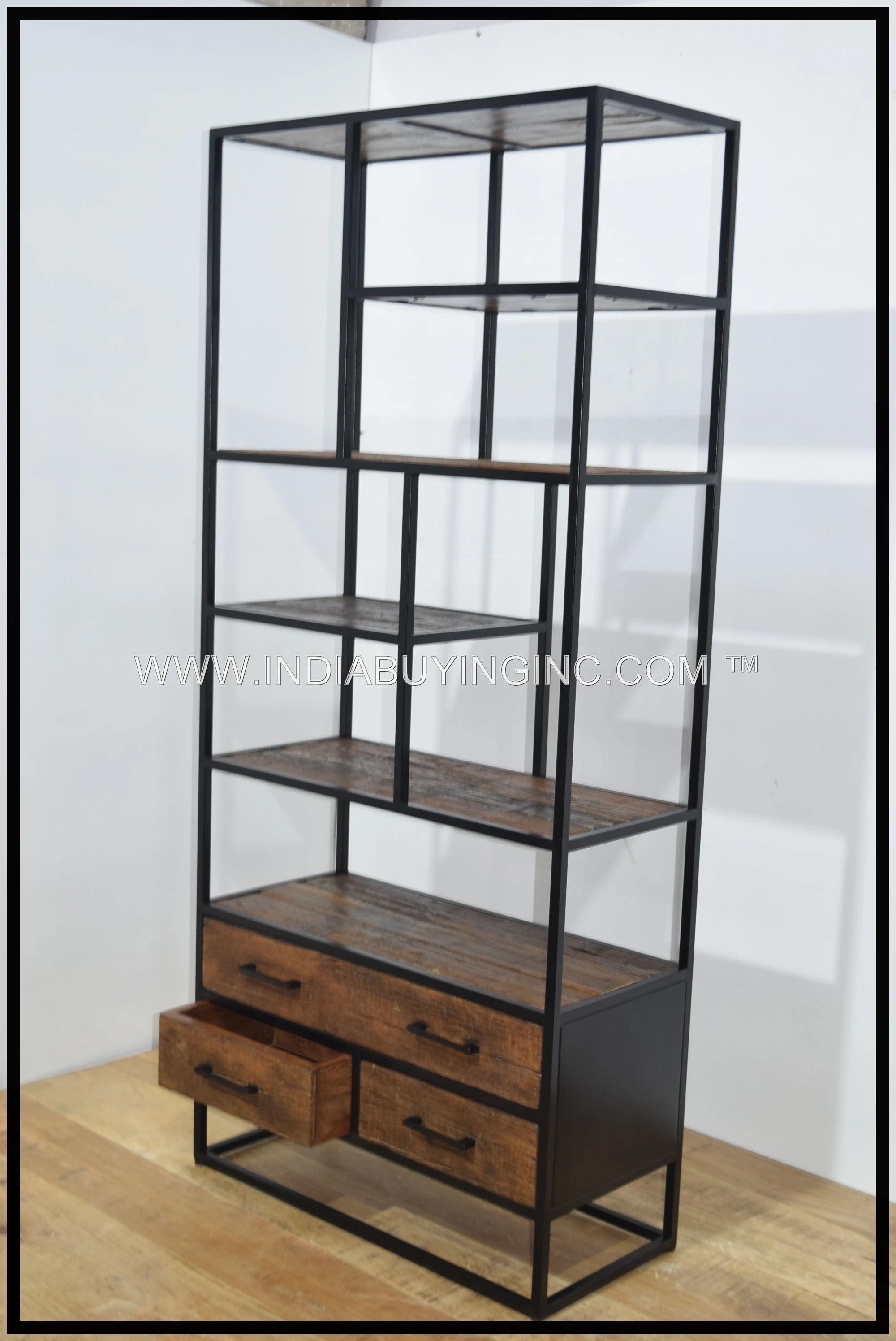 Хит продаж шкаф для хранения стеклянных дверей из массива манго изготовленный высококачественного железа и дерева дома отеля