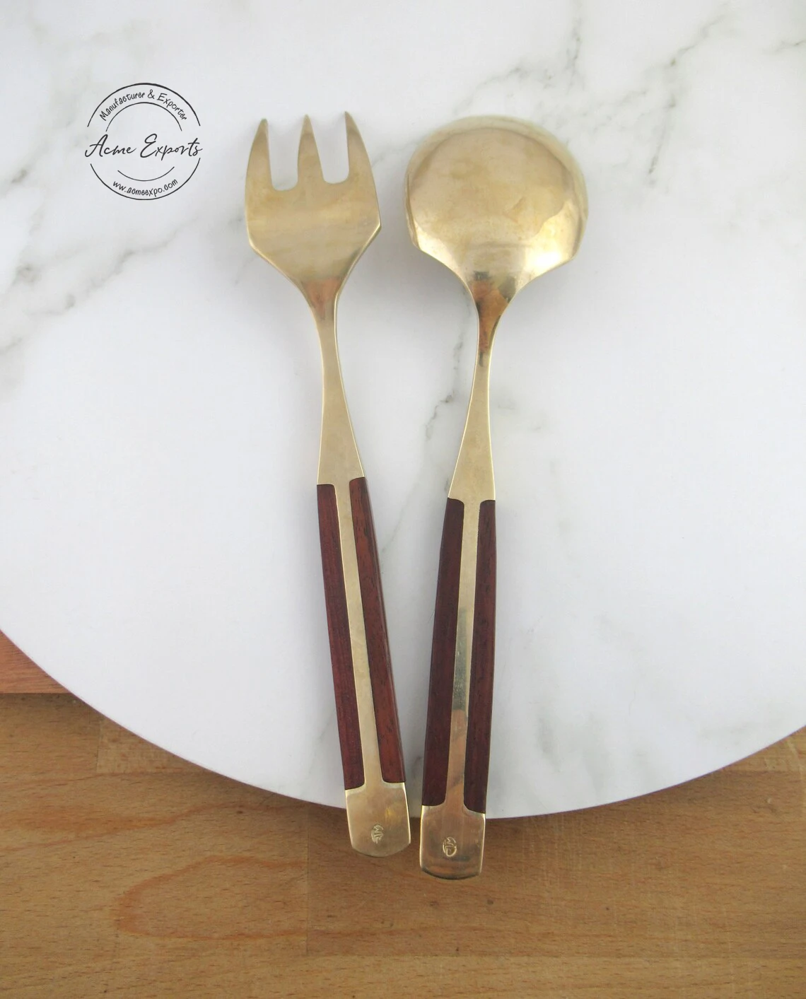  Экологически чистый латунный матовый набор для сервировки салата стандартного размера предназначенный буфетных инструментов столовые приборы