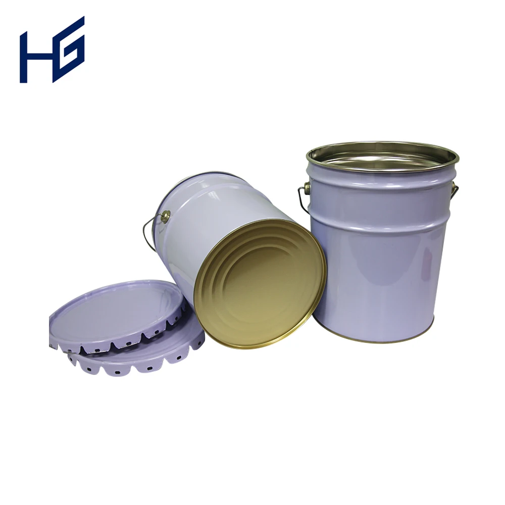 
18L 20 Liter metal tin paint bucket with lid 