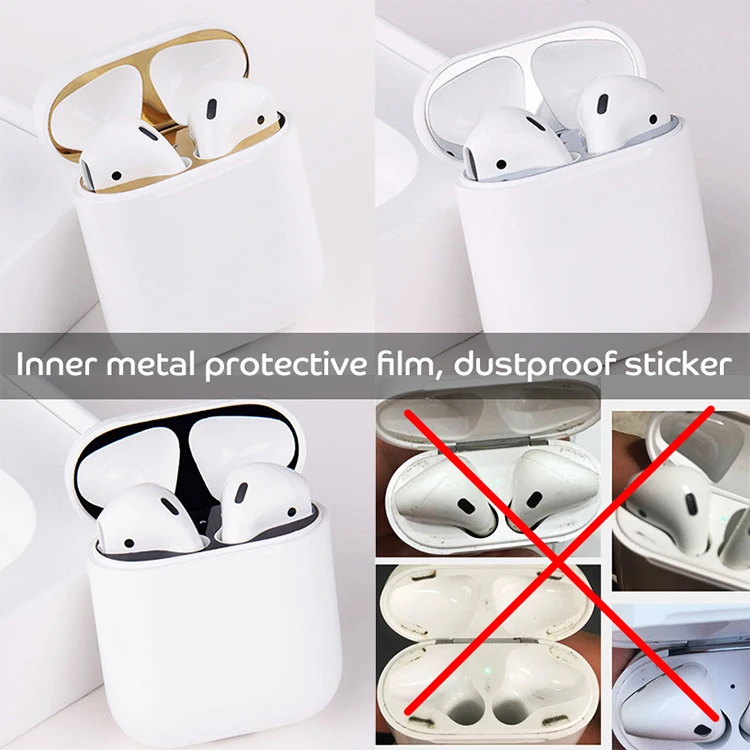 3 в 1 пылезащитный металлический стикер для Airpod аксессуары Airpods