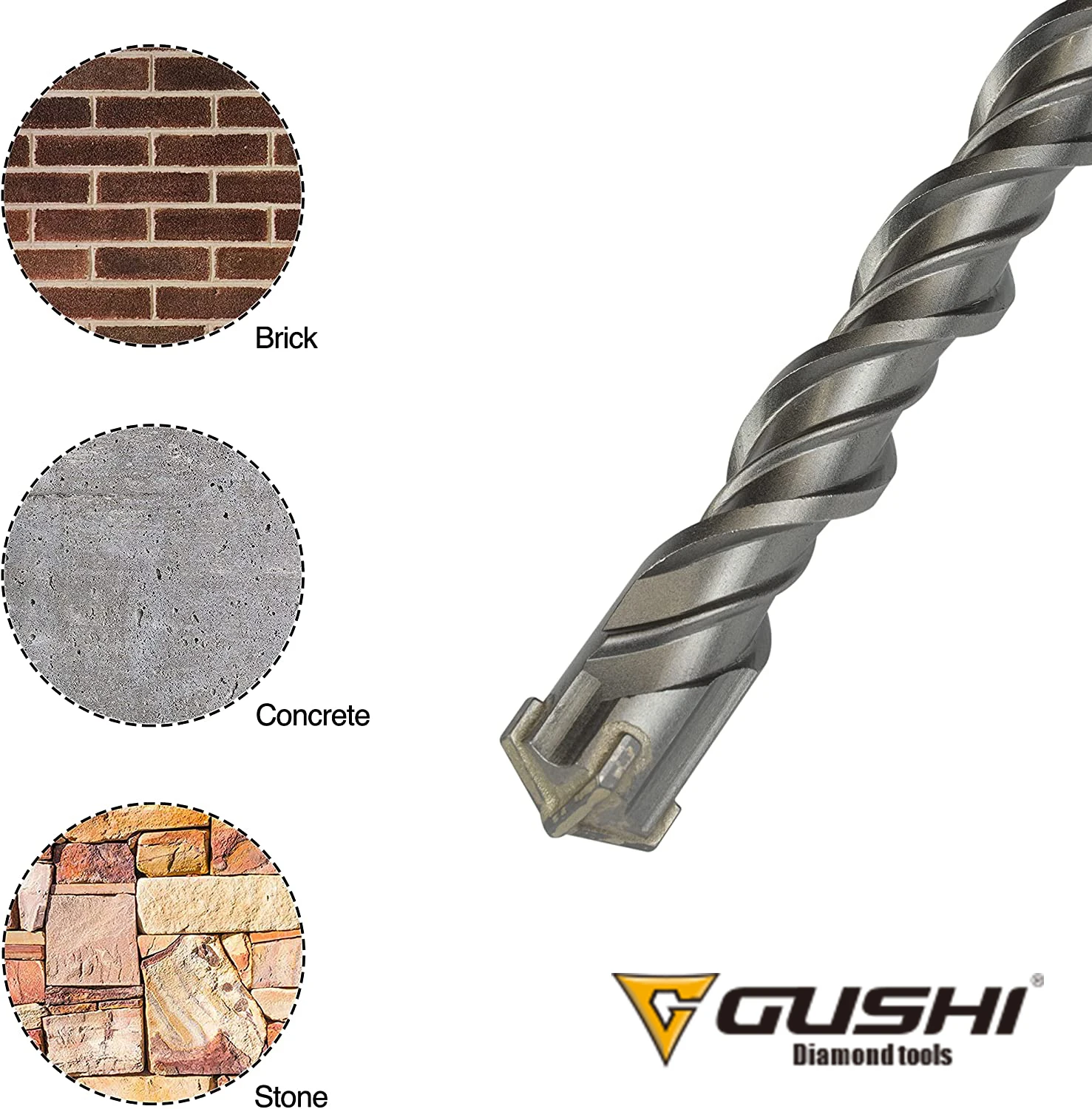 Оптовая продажа пользовательские размеры SDS Max/Plus молотковые сверла для сверления гранита мрамора