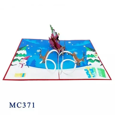 Santa Claus Sleigh 3D Pop Up Card Gifts & Crafts Handicraft Paper Crafts From Vietnam High Quality Best price Top Trending