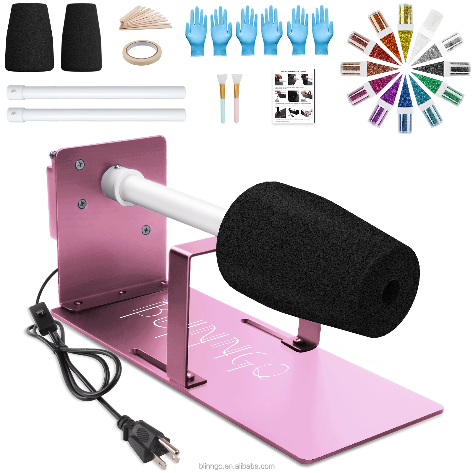 Вращающийся стакан для поделок, металлический вращающийся стакан с настраиваемым держателем для трубок, для эпоксидной смолы «сделай сам»