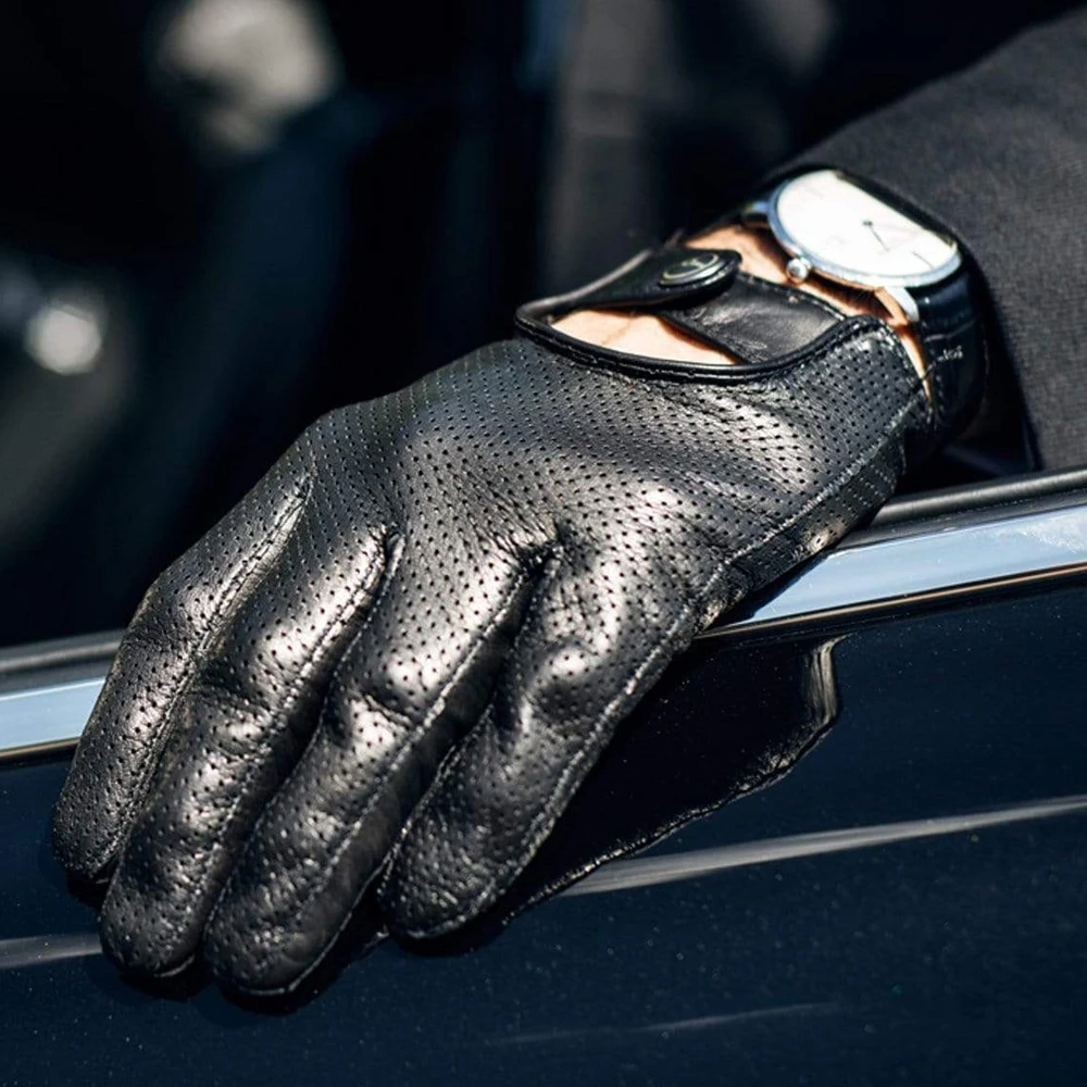 Черный с оранжевым для верховой езды Вышивка Мягкая Текстурированная ортопедическая обувь нового стиля детей под названием Anti скольжения сенсорный экран кожаные перчатки вождения