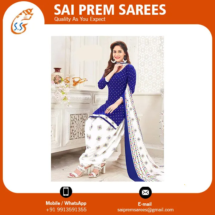 Latest Collection Designer Kurti With Printed Patiala Salwar And Chiffon Dupatta For Sale At Bulk Exporter