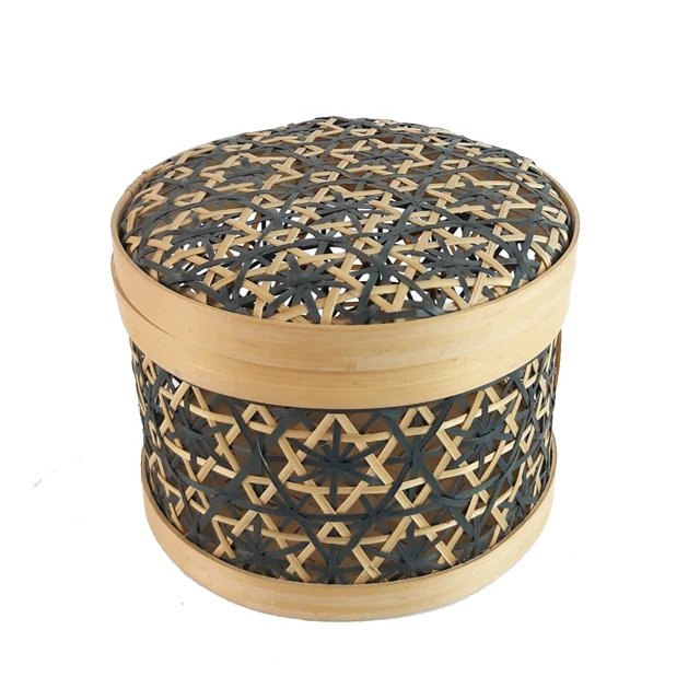 Hot Sale Round Shape Natural Recyle Material Bamboo Gift Box