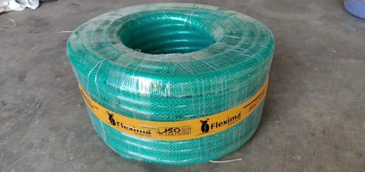 Гибкий зеленый прозрачный нейлоновый резьбовой Плетеный садовый шланг Flexima из ПВХ в различных вариациях