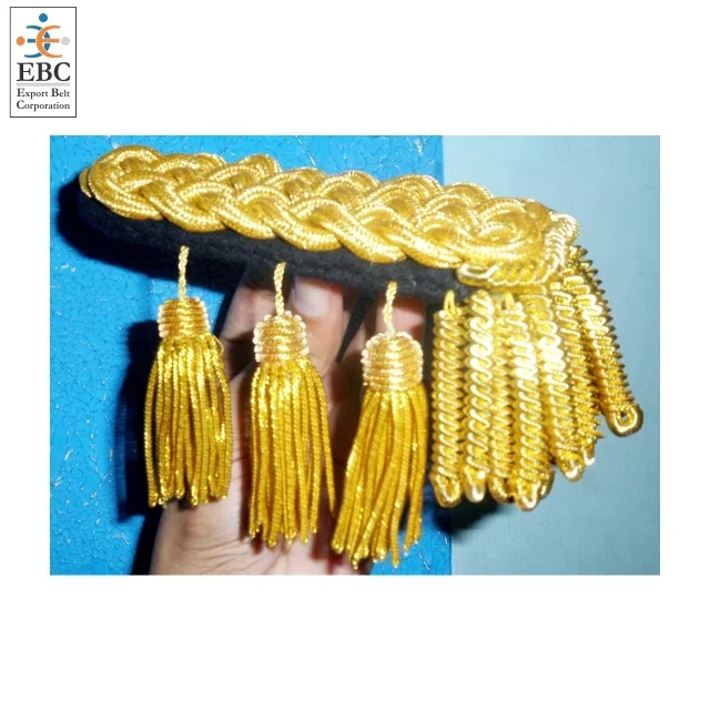 Metallic Gold Fringe Epaulette Customizable Uniform Accessories for Theater Film Fashion Boutique Drama OEM Buyable Product