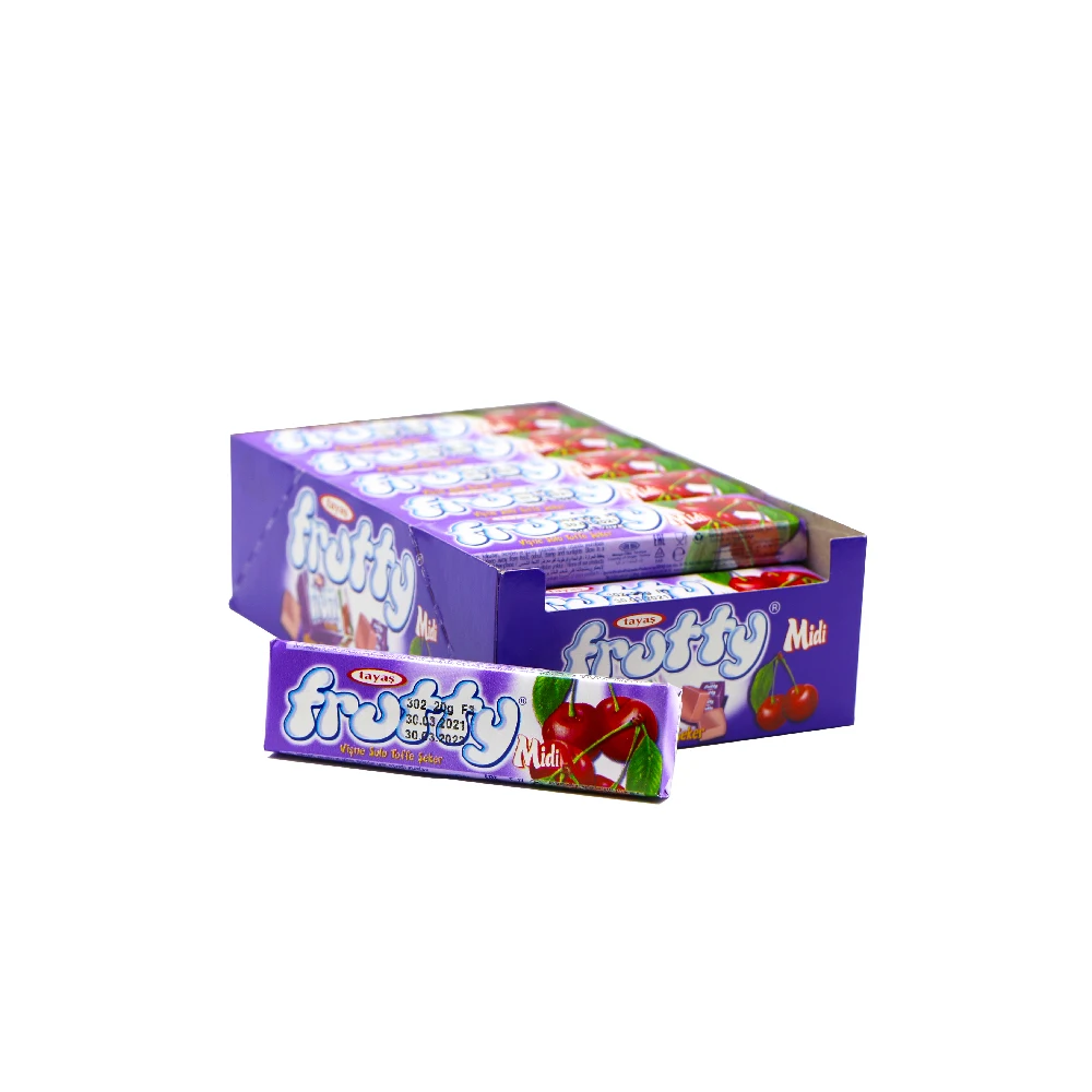 
Sweet and Soft Candy with Extra Fruit Flavor - Frutty Midi (Sour Cherry) 