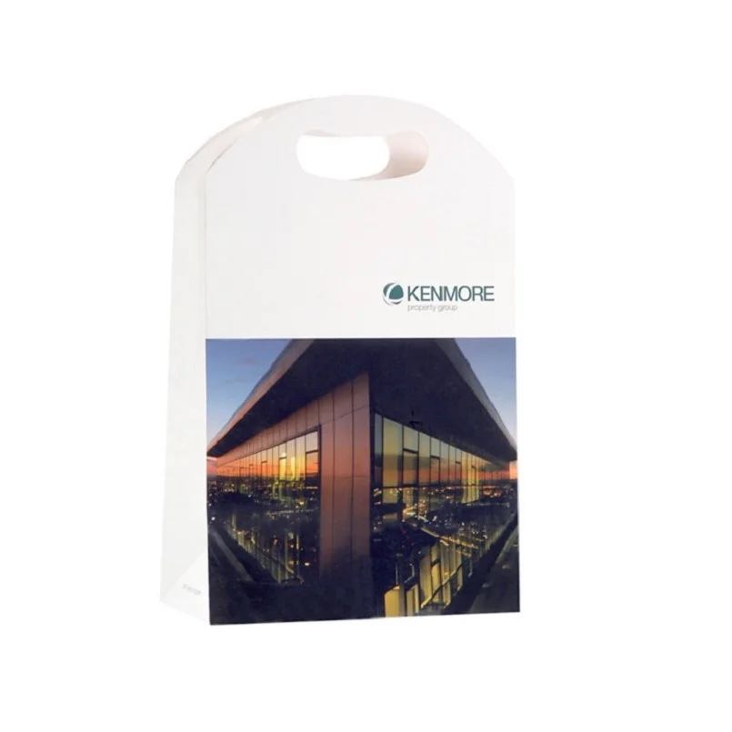 Высококачественный Подарочный пакет из переработанной крафт-бумаги с ручкой