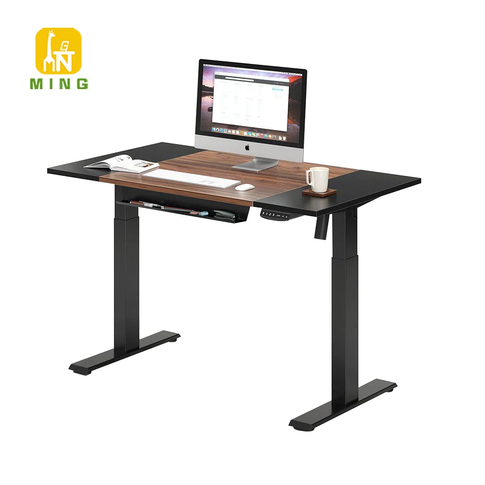 Factory Directly Wooden Office Computer Dual Motor Smart Ergonomic Electric Sit Stand Desk Adjustable Standing Desk