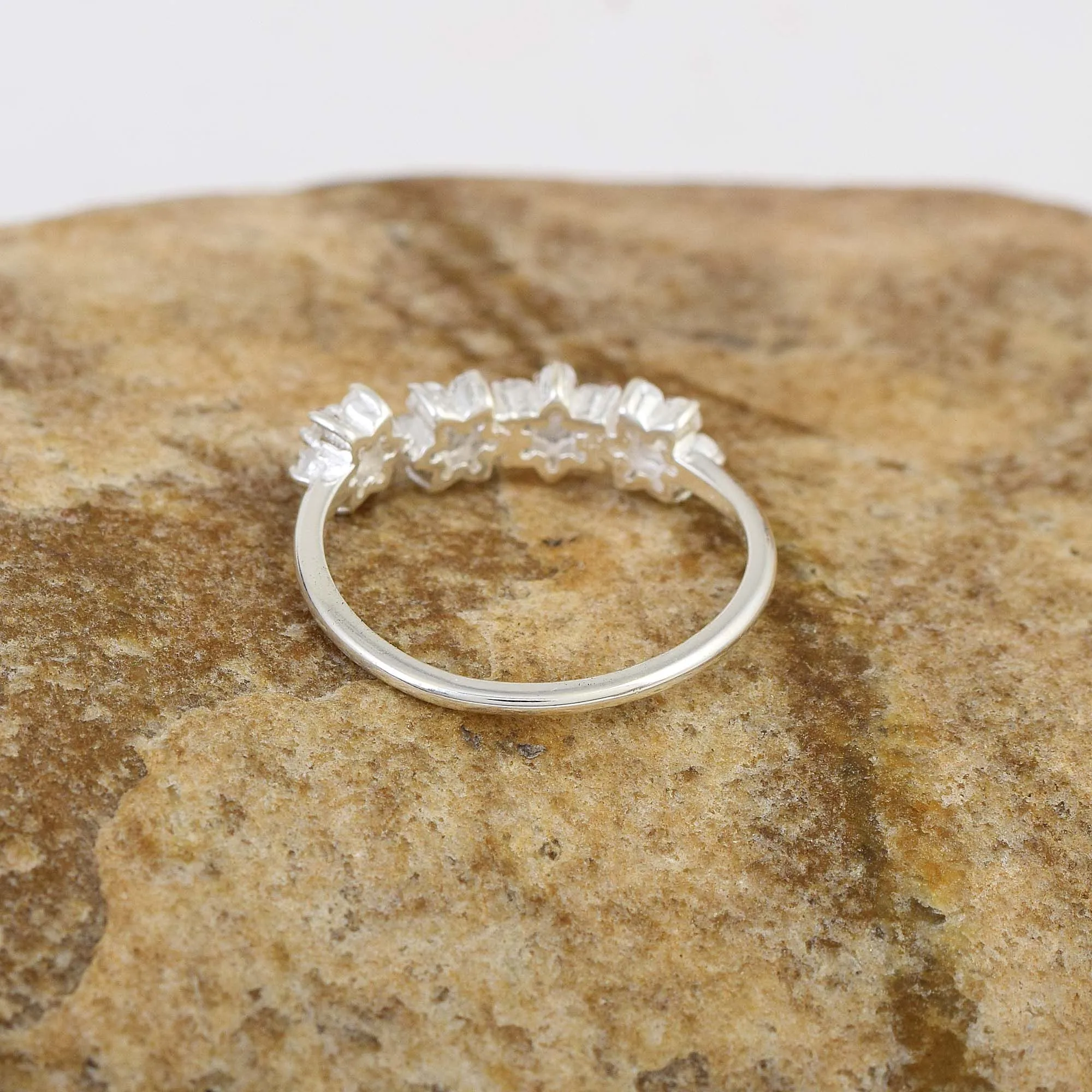 Fine Jewelry Unique Stacking Rings Engagement Diamond Wedding Ring 925 Sterling Silver 4 Prong Beautiful Cubic Zirconia CLASSIC