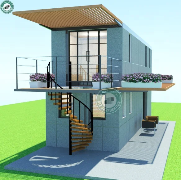 72sqm Galvanised Steel Frame Container House Holiday Villa Unique Design Comfortable Living Container House in Italy