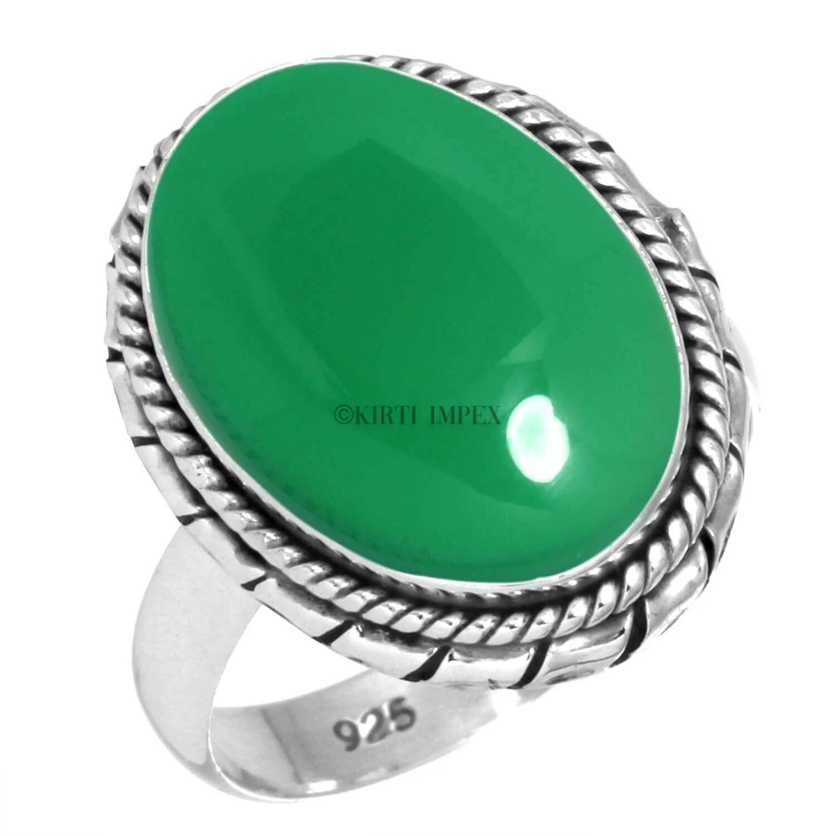 Vibrant Crystal Mixed Shapes Green Onyx Designer Designs Silver Overlay Boho Rings Vintage Women Jewelry For Retailers