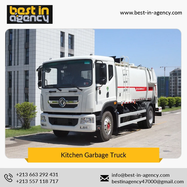 
High Pressure Cleaning 0.42m3 Clean Water Tank Volume Stainless Steel Kitchen Garbage Truck 