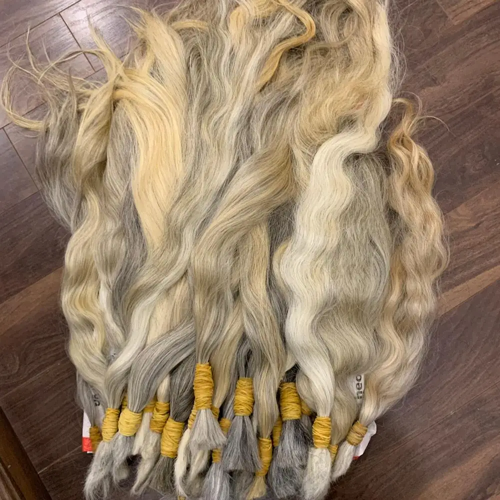 MH Trust 100% Vietnamese Cuticle Aligned Remy Hair 30-Inch Lace Front Bulk Vendors Gray Human Hair with Wave Style Virgin Hair