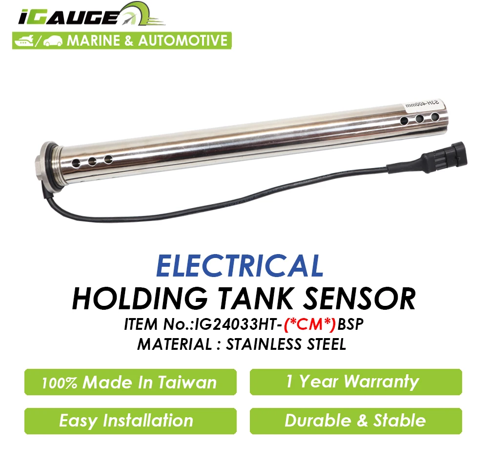 Stainless Steel 300 350 400 450 mm 1 1/4 BSP Thread  Bus RV Cruise Gray Water Sewage Level Sending Gray Water Level Sensor