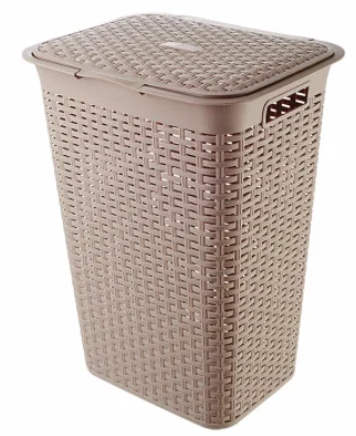 Factory Direct Sale Perforated Plastic Laundry Basket Dirty Clothes Organizer Plastic Tall Storage Laundry Basket with Lid