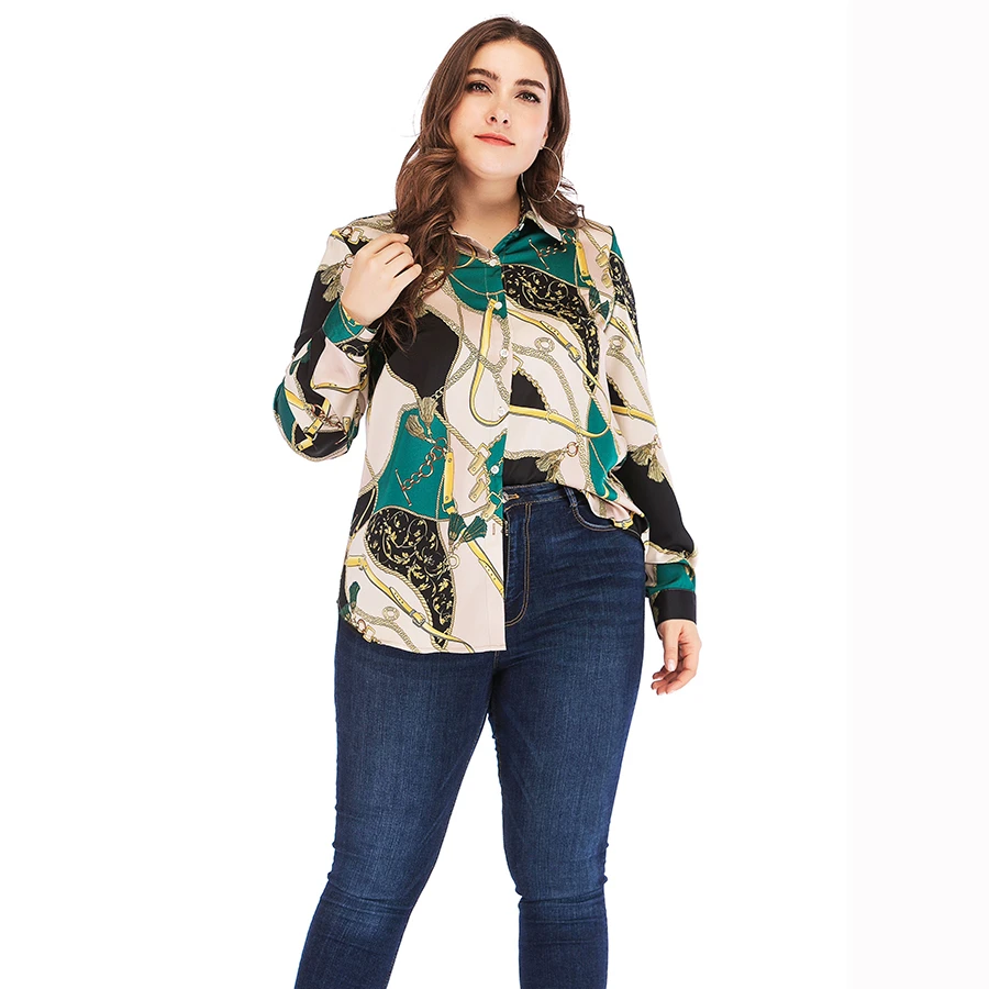 
China Dropshipping autumn shirt blouse viscose leopard floral print blouse & tops 