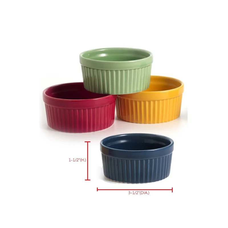 
Ceramic Bakeware Souffle Dishes Creme Brulee Dish Baking Cup Porcelain Ramekin And Ice Cream 