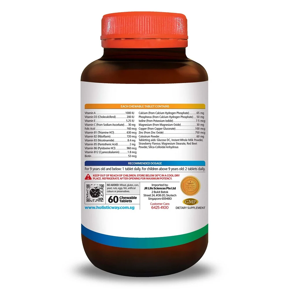 Best Hot Selling General Daily Holistic Way Healthcare Children Chewable Multi-Vitamins And Minerals Formula (60 Tablets)