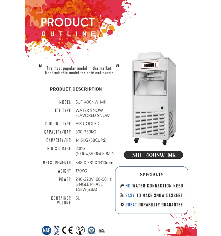 Korean Super Bingsu machine for commercial