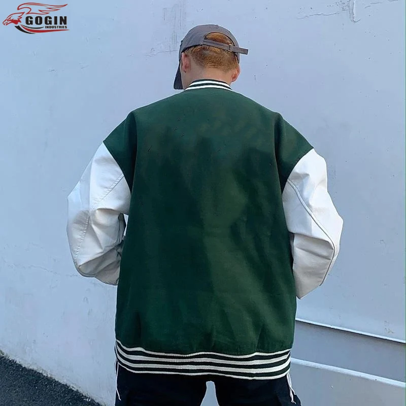 2022 Hip Hop Embroidery College Jackets Mens Patchwork Color Block Bomber baseball Jacket Women Baseball Coats Unisex