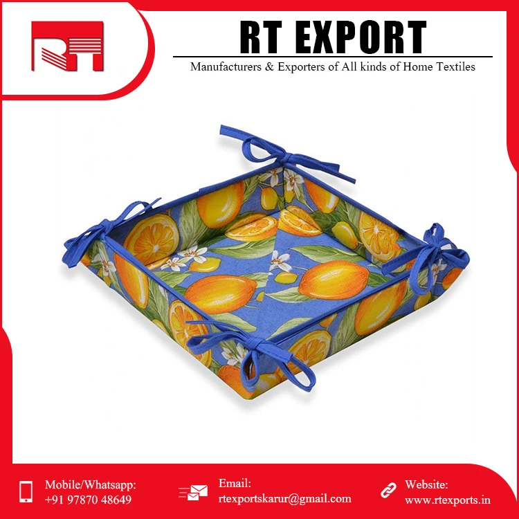 Bulk Supply Customized Print Bread Basket 100% Pure Cotton New Design Bread Proofing Basket
