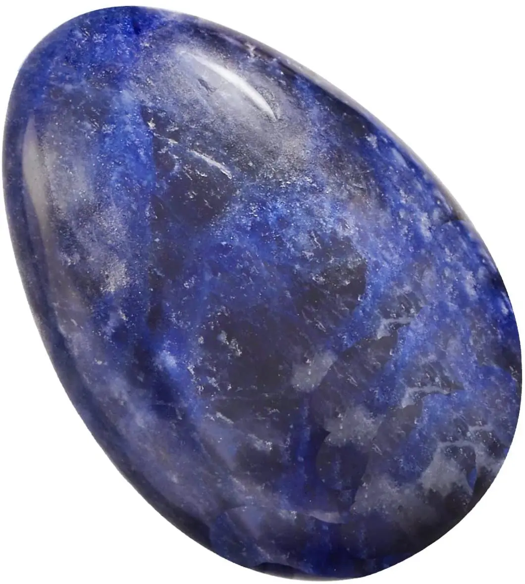 Gemstone Eggs Wholesale Sodalite Eggs Reiki Crystal Stone Eggs Kit Polished Natural Palm Pocket Stones For home Alfazal Agate