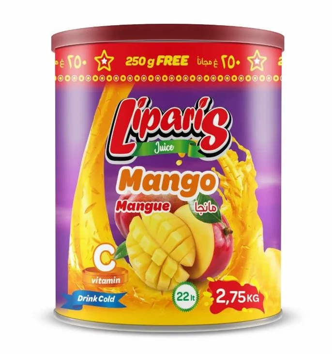 High-Quality Instant Flavoured Powder Juice Soft Drink  with Fruit Taste 2750gr Tinn Canned packaging