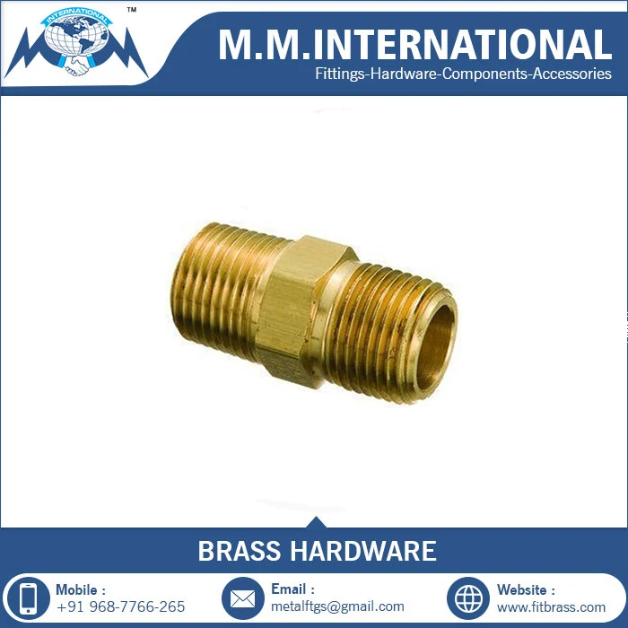 Best-Selling 2020 Pipe Fittings Forged Brass Equal Threaded Hex Golden Finish Nipples Pex Plumbing Fittings
