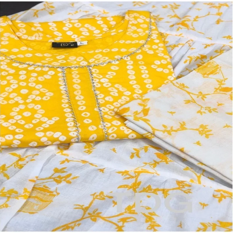 rayon cotton with bandhej print with cotton printed palazzo set for women for causal and special occasion wear