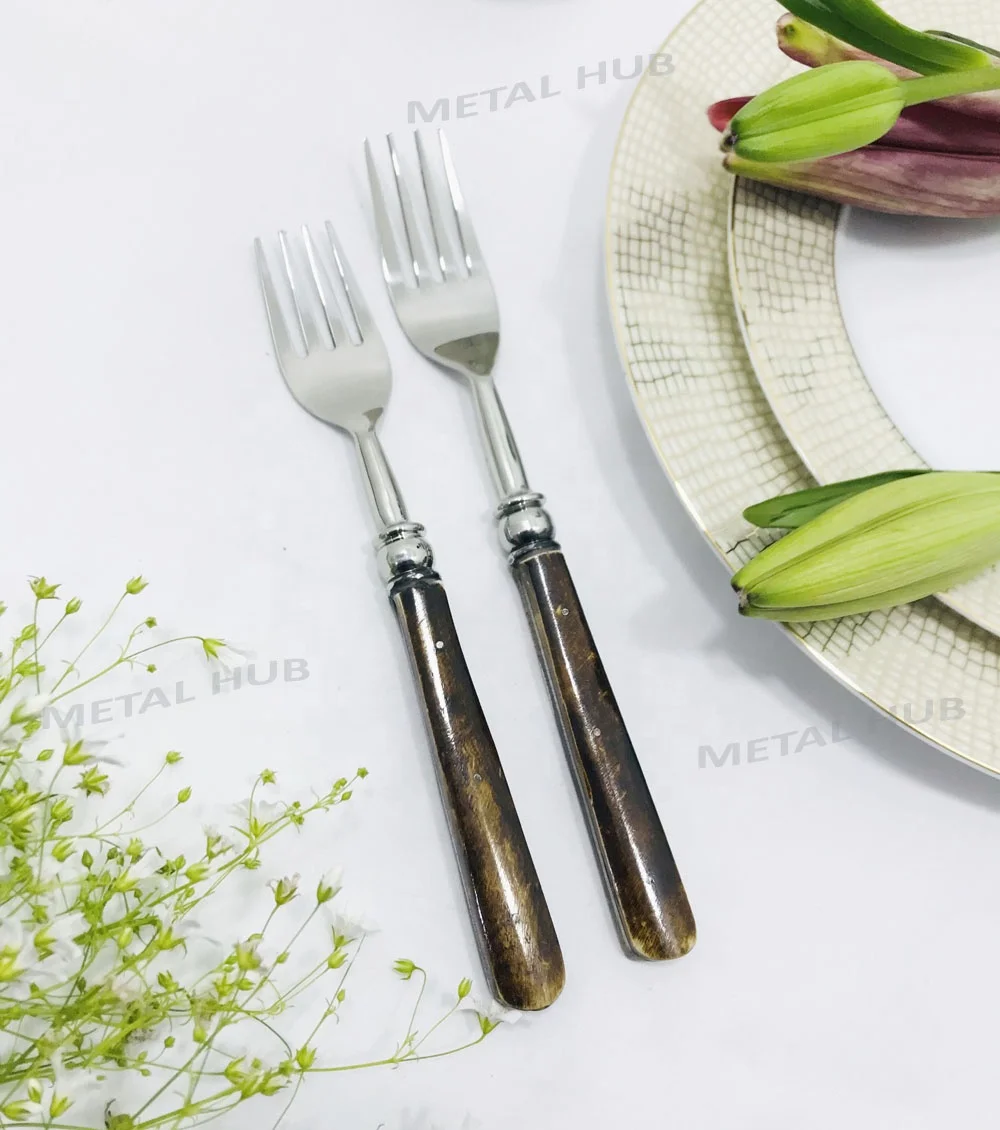 Stainless Steel Flatware Set With Bone Inlay Handle S/5 or S/7, Wedding & Parties Cutlery